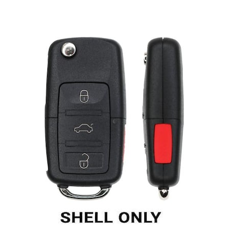 Keyless Factory KeylessFactory: 2011-2016 Volkswagen / 4-Button Flip Key Shell / PN: 5K0837202AK / NBG010180T FKS-VW-202